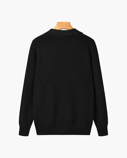 Men's Textured Zip Knit Sweater