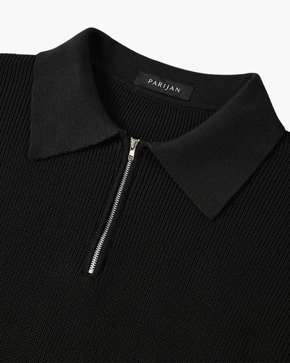 Men's Textured Zip Knit Sweater