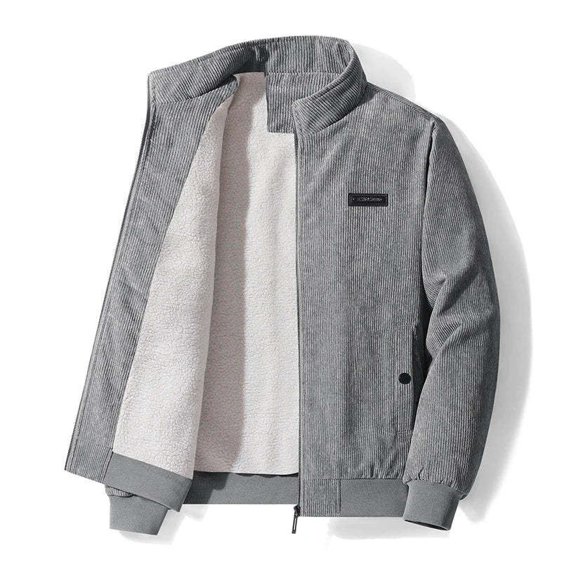 Men's Corduroy Fleece Lined Jacket - Khaki