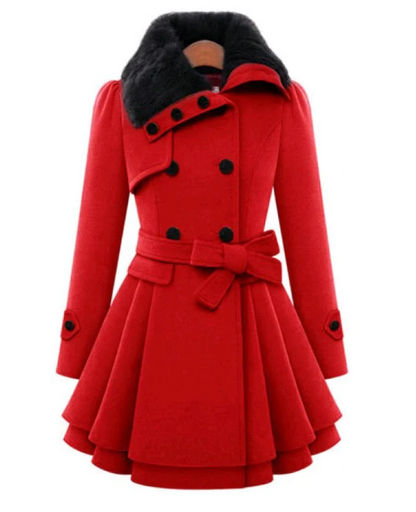Women's Tailored Winter Coat - Beige