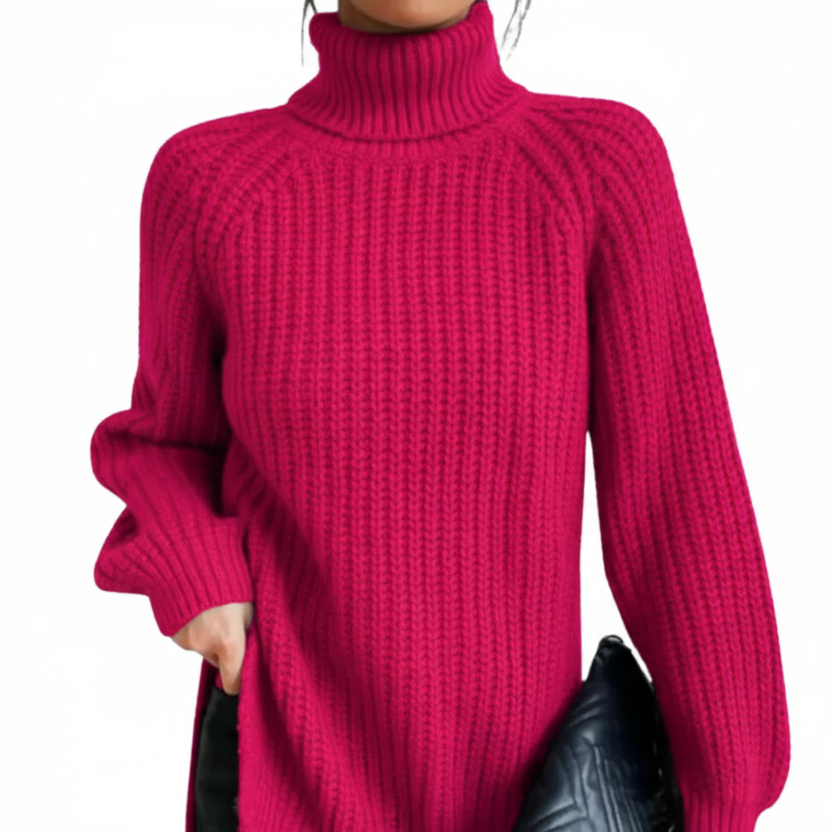 Women's Winter Turtleneck Sweater - Black