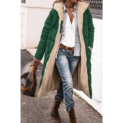 Women's Reversible Winter Coat - Army Green