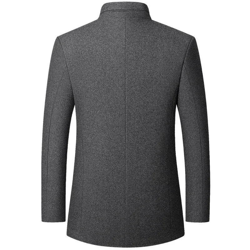 Men's Mid Length Button Coat - Grey