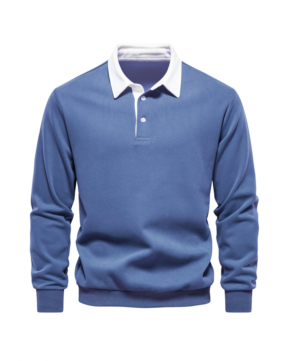 Men's Knit Polo Sweater - Navy Blue