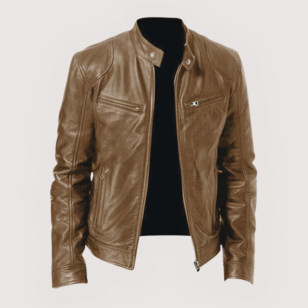 Men's Faux Leather Jacket - Black