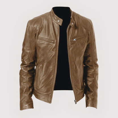 Men's Faux Leather Jacket - Black