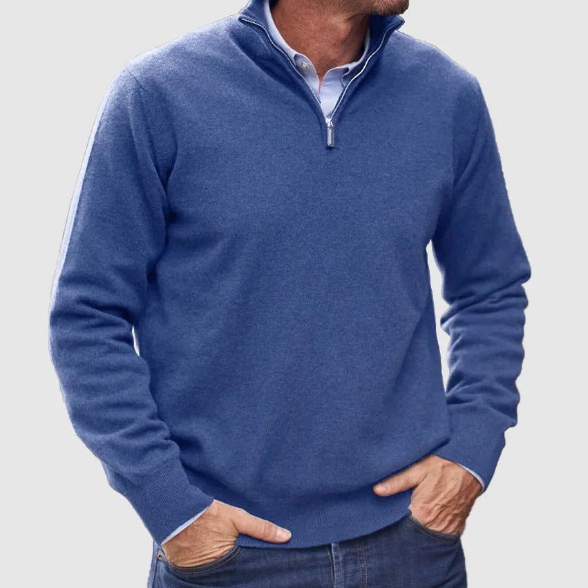Men's Knit Quarter Zip Pullover - Purple