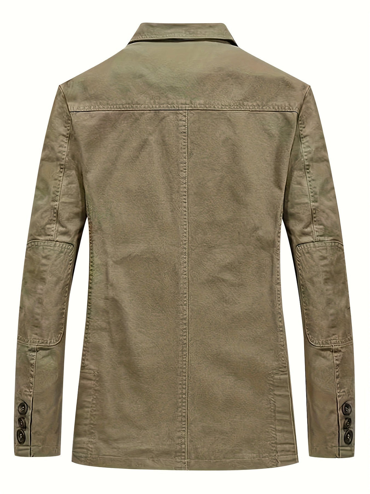 Men's Cotton Lapel Blazer - Khaki