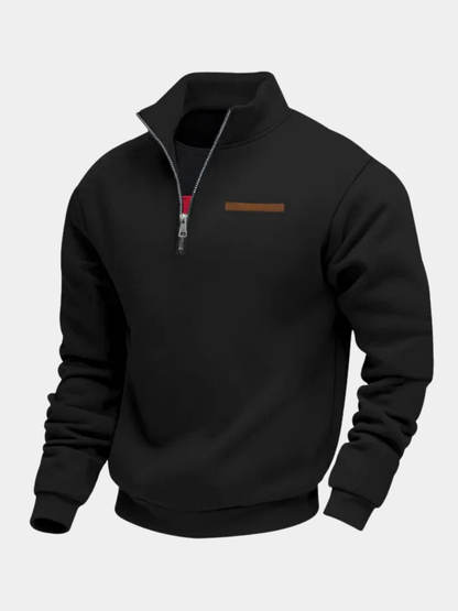 Men's Fleece Quarter Zip Pullover - Black