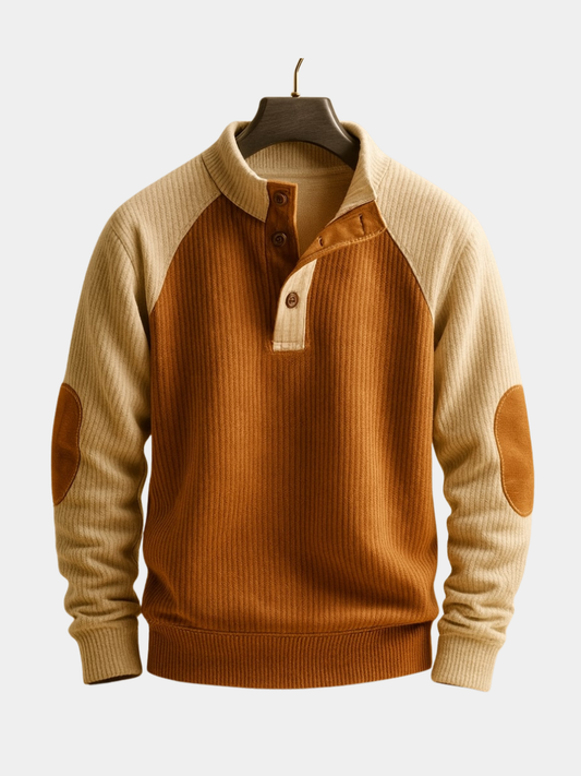Men's Cable Knit Sweater - Brown