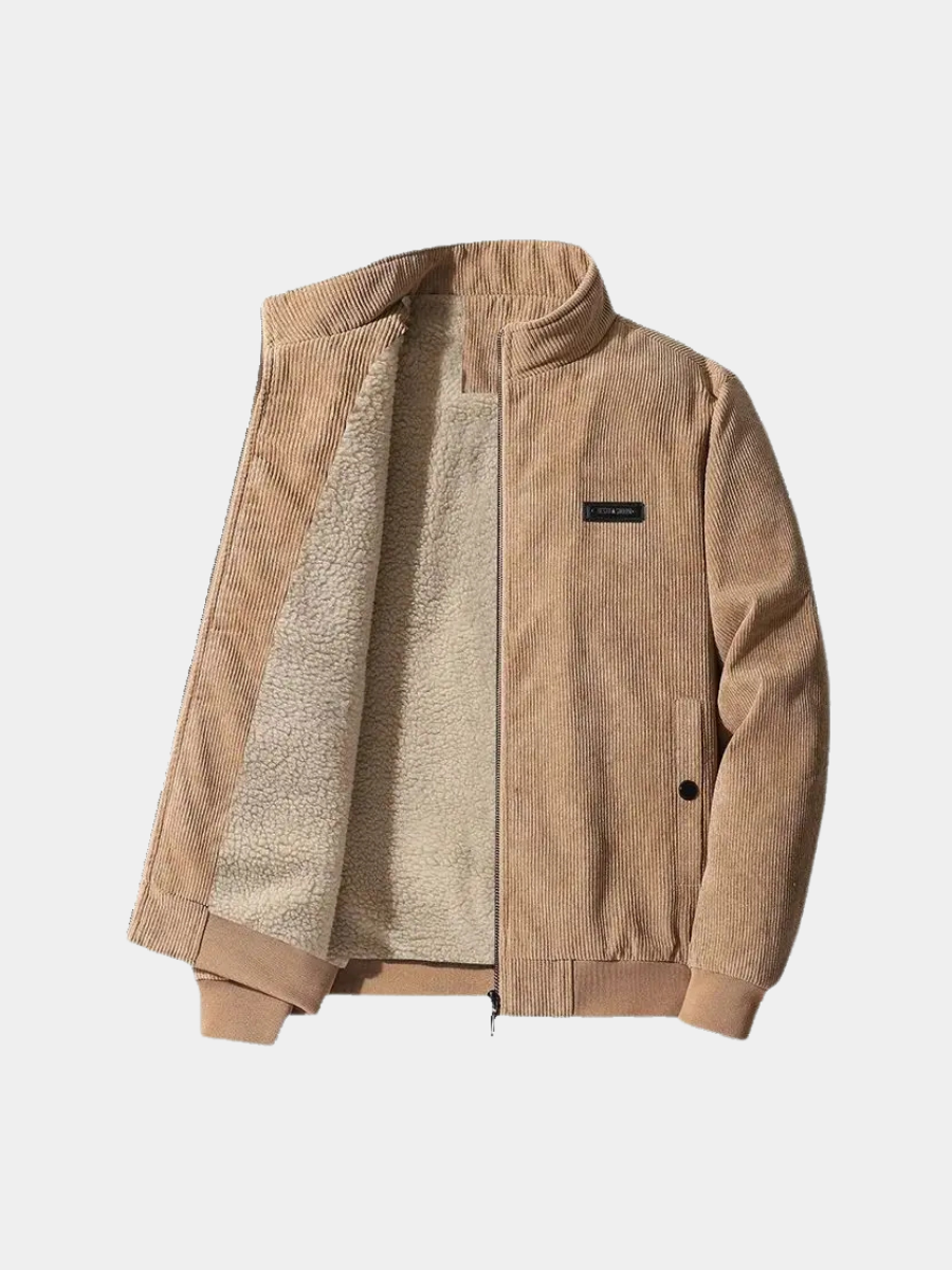 Men's Corduroy Fleece Lined Jacket - Khaki