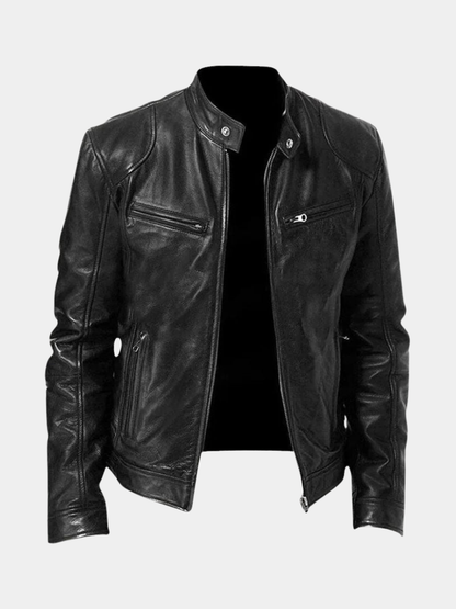 Men's Faux Leather Jacket - Black
