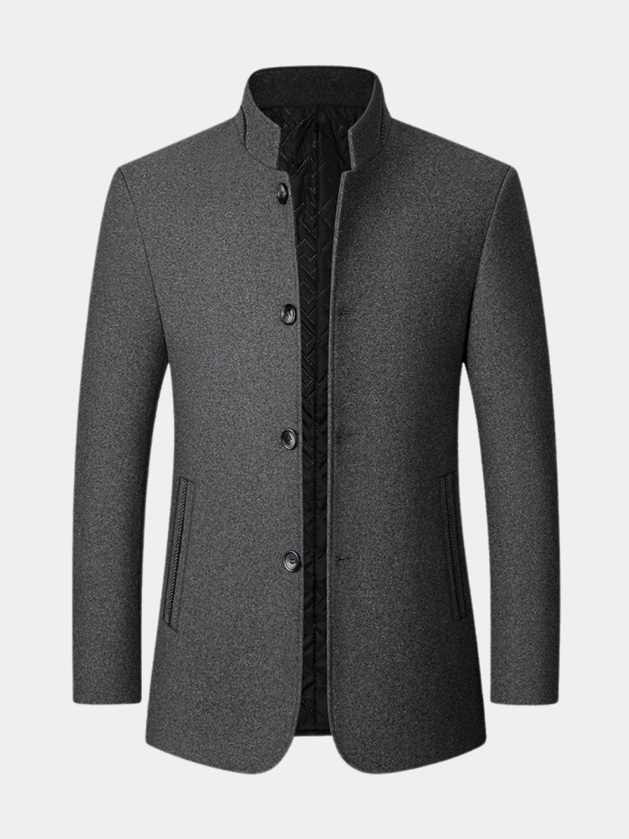 Men's Mid Length Button Coat - Grey