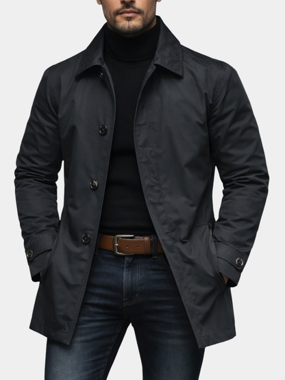 Men's Quilted Waterproof Coat - Black