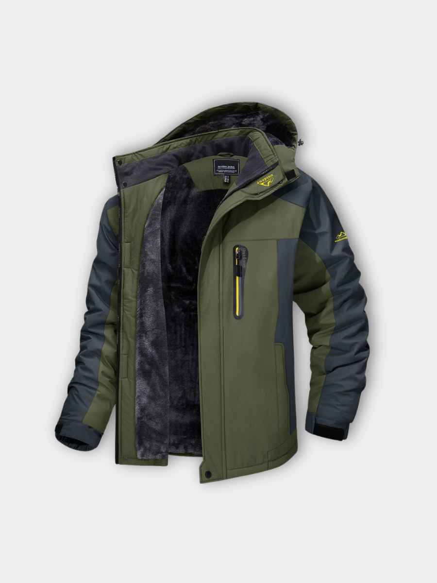 Men's Padded Winter Outdoor Jacket - Green