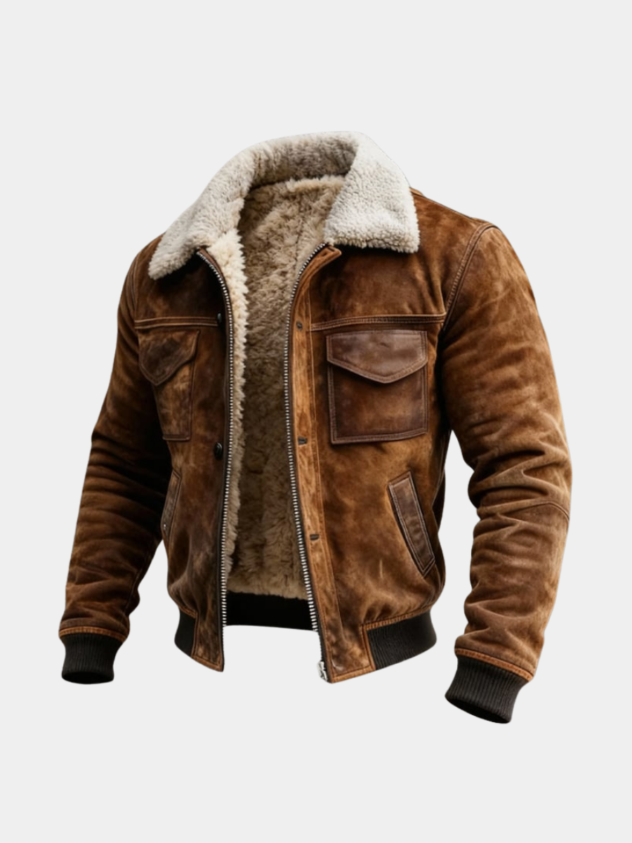 Men's Sherpa Lined Jacket - Brown