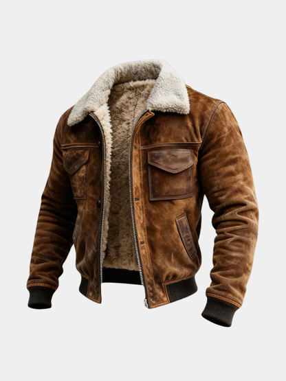 Men's Sherpa Lined Jacket - Brown
