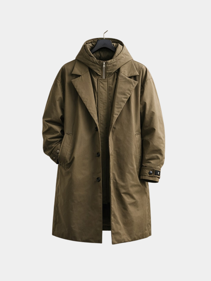 Men's Longline Overcoat - Green