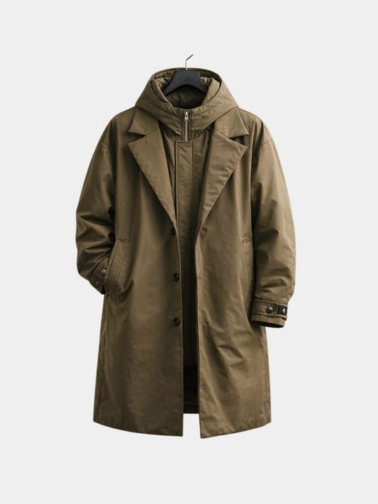 Men's Longline Overcoat - Green