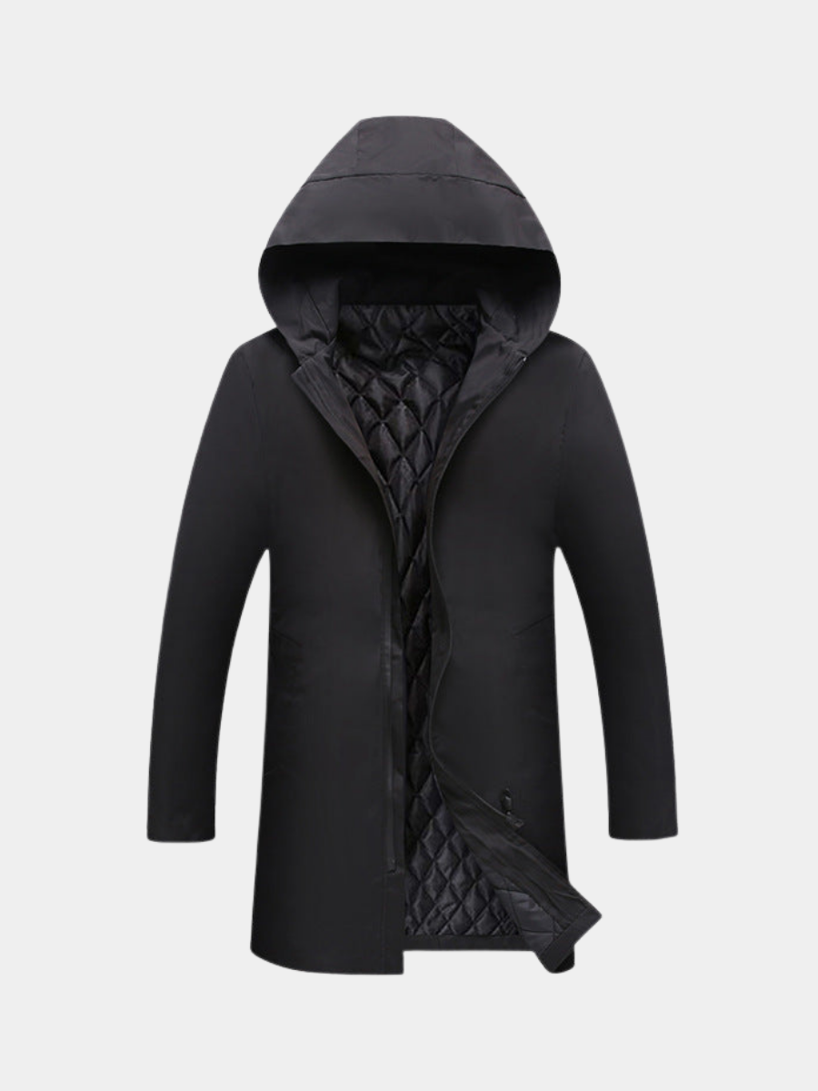 Men's Quilted Insulated Winter Coat - Black
