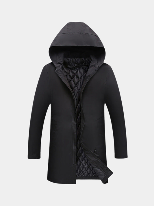 Men's Quilted Insulated Winter Coat - Black