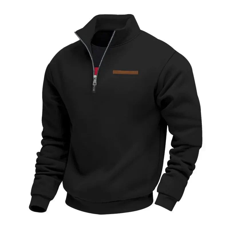 Men's Fleece Quarter Zip Pullover - Black