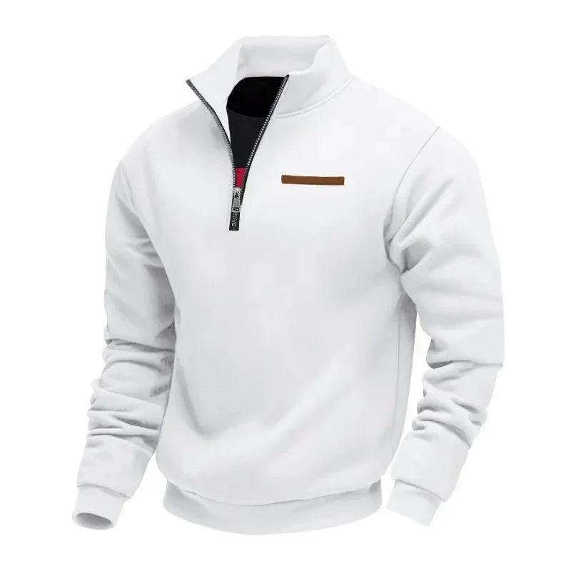 Men's Fleece Quarter Zip Pullover - Beige