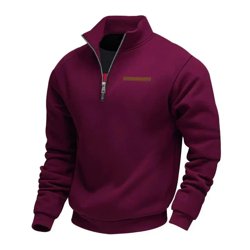 Men's Fleece Quarter Zip Pullover - Beige