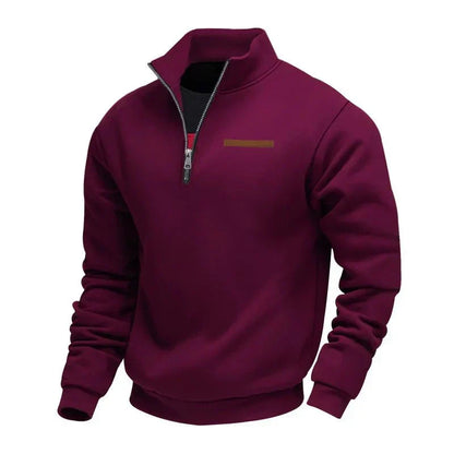 Men's Fleece Quarter Zip Pullover - Beige