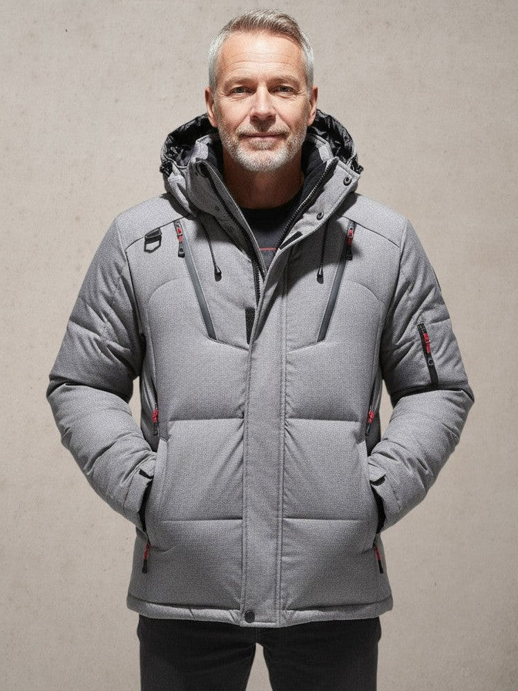 Men's Fleece Lined Solid Winter Jacket - Black