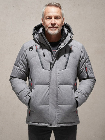 Men's Fleece Lined Solid Winter Jacket - Black