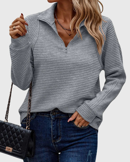 Women's Knit Half Zip Sweater - Pink