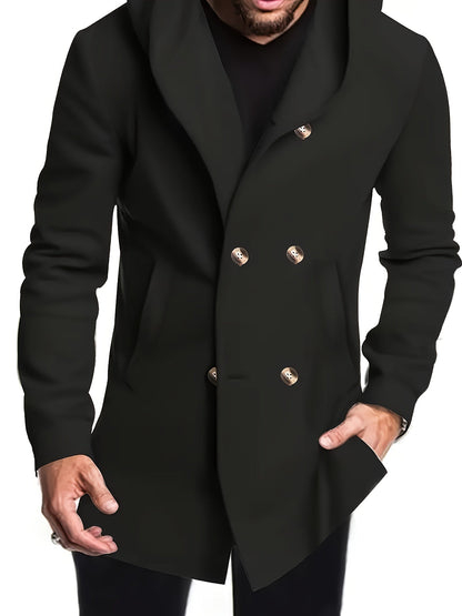Men's Tweed Hooded Coat - Red