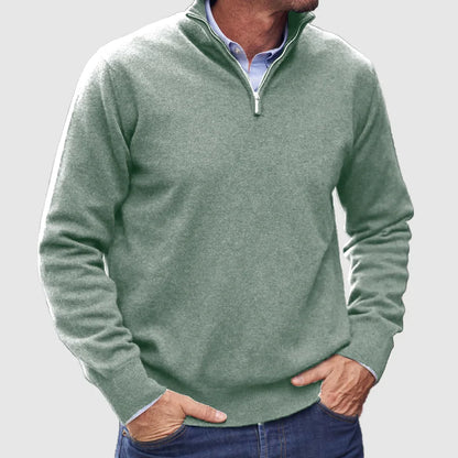 Men's Knit Quarter Zip Pullover - Light Purple