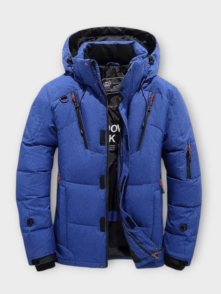 Men's Fleece Lined Solid Winter Jacket - Black
