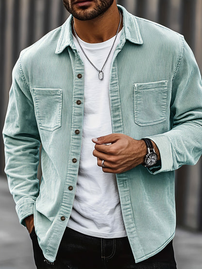 Men's Corduroy Overshirt Jacket - Beige