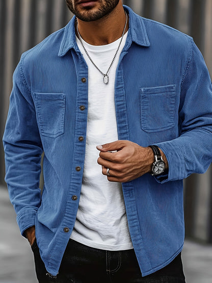 Men's Corduroy Overshirt Jacket - Beige