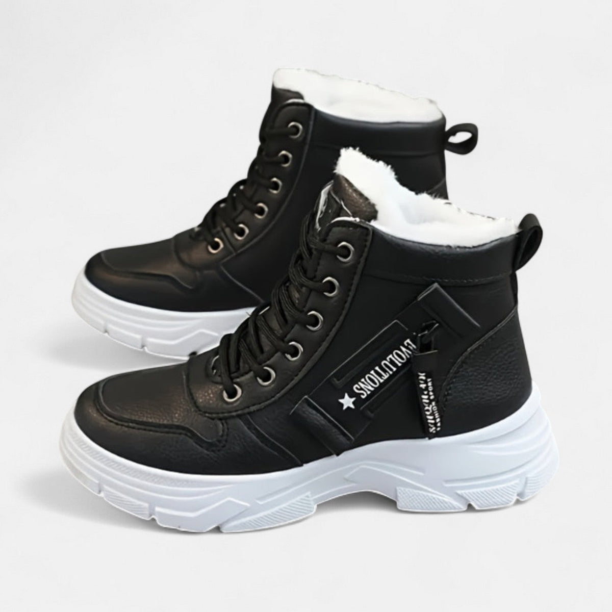 Women's Fleece Lined Lace Up Ankle Boots - Khaki