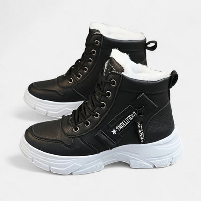 Women's Fleece Lined Lace Up Ankle Boots - Khaki