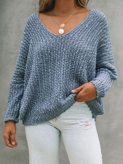 Women's Textured Knit Sweater - BLUE