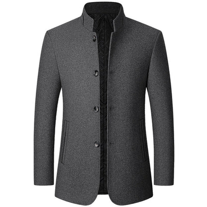 Men's Mid Length Button Coat - Grey