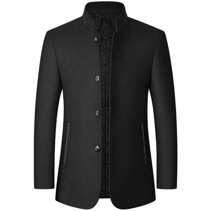 Men's Mid Length Button Coat - Grey