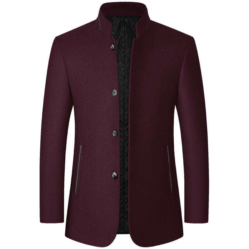 Men's Mid Length Button Coat - Grey