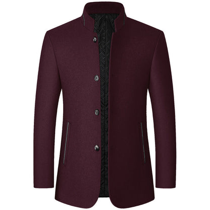 Men's Mid Length Button Coat - Grey