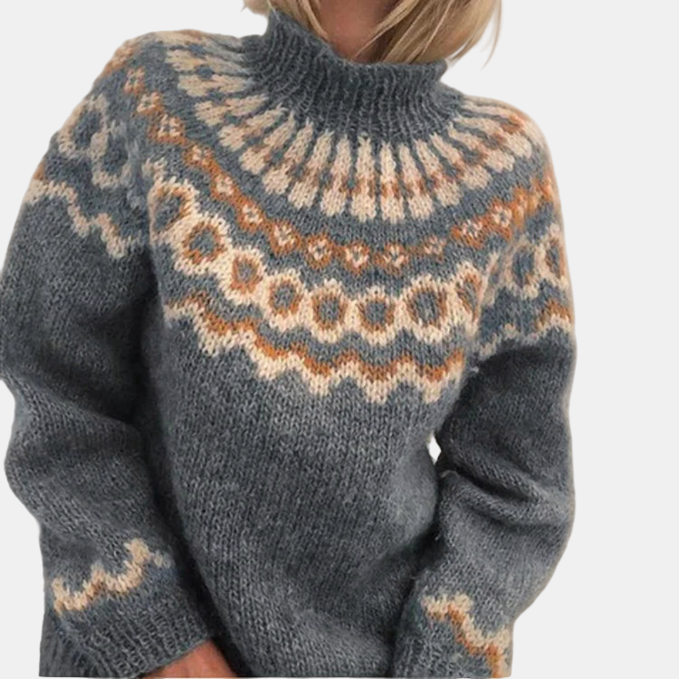 Women's Ribbed Turtleneck Sweater - Khaki