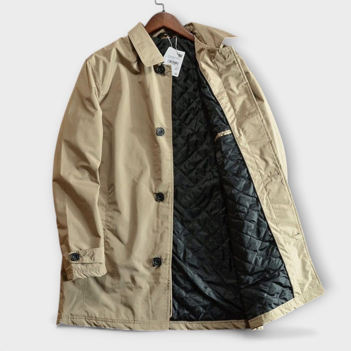 Men's Quilted Waterproof Coat - Grey
