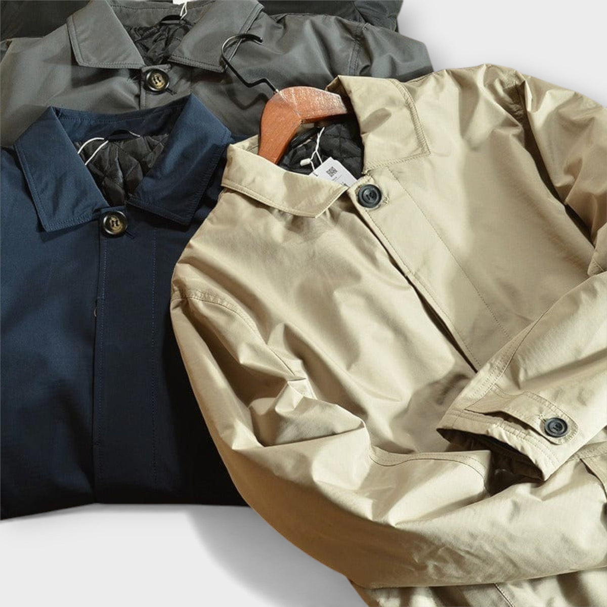 Men's Quilted Waterproof Coat - Grey