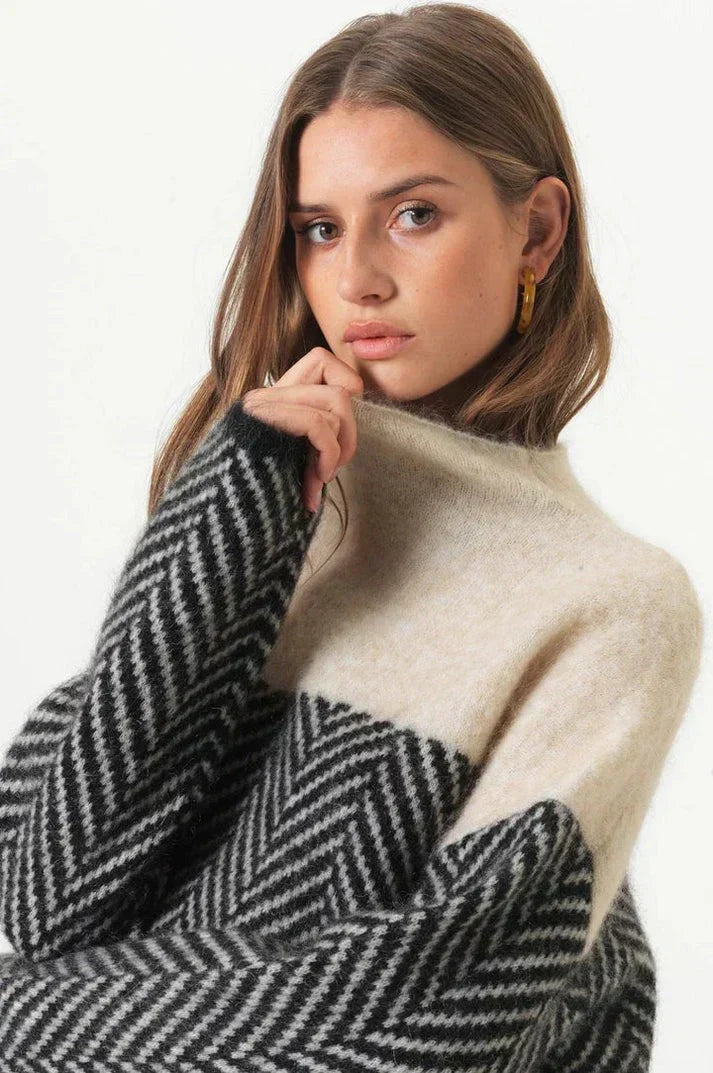 Women's Cozy Turtleneck Sweater - Navy