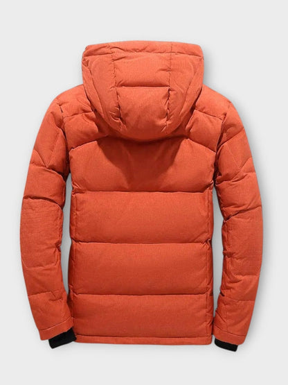 Men's Fleece Lined Solid Winter Jacket - Black