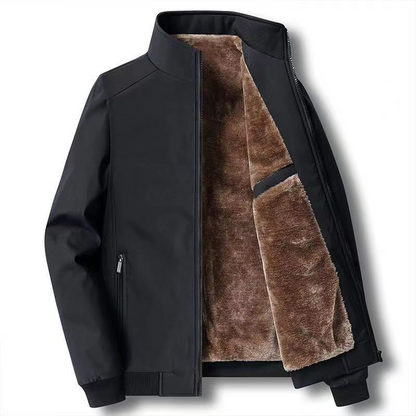 Men's Waterproof Fleece Lined Thermal Jacket - Black